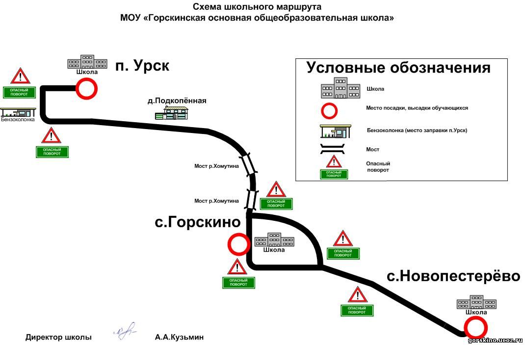 Схема маршрута движения автобуса образец